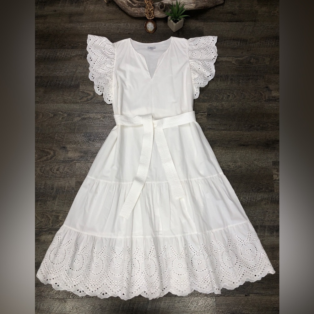Rails Gia White Eyelet Midi Dress Size XL